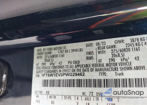 2023 Ford F-150 Lightning Xlt из США, поврежденный, VIN 1FT6W1EV0PWG29462